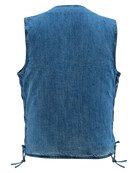 Vance-VB939BL-Mens-Blue-V-Neck-Denim-Vest-for-Motorcycle-Riders-back-view