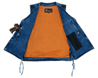 Vance-VB939BL-Mens-Blue-V-Neck-Denim-Vest-for-Motorcycle-Riders-Inner-view