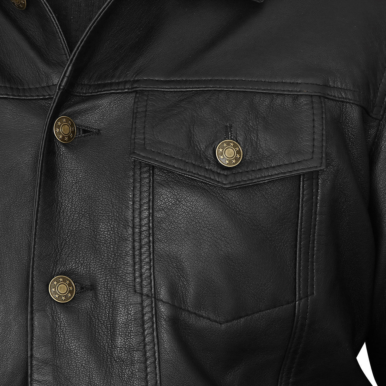 Vance Leathers' Mens Black Premium Classic Motorcycle Trucker