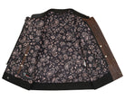 Vance VL914BrP Men's Two-Tone Brown & Black Leather Motorcycle Riding Club Vest with Paisley Liner & CCW Pockets - inside liner
