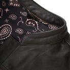 Vance VL914BrP Men's Two-Tone Brown & Black Leather Motorcycle Riding Club Vest with Paisley Liner & CCW Pockets - detail pic 1