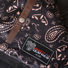 Vance VL914BrP Men's Two-Tone Brown & Black Leather Motorcycle Riding Club Vest with Paisley Liner & CCW Pockets - detail pic 2