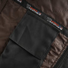 Men's Cognac Brown Premium Cowhide Cafe Racer Leather Motorcycle Jacket with Zipper Vents - Inside pockets