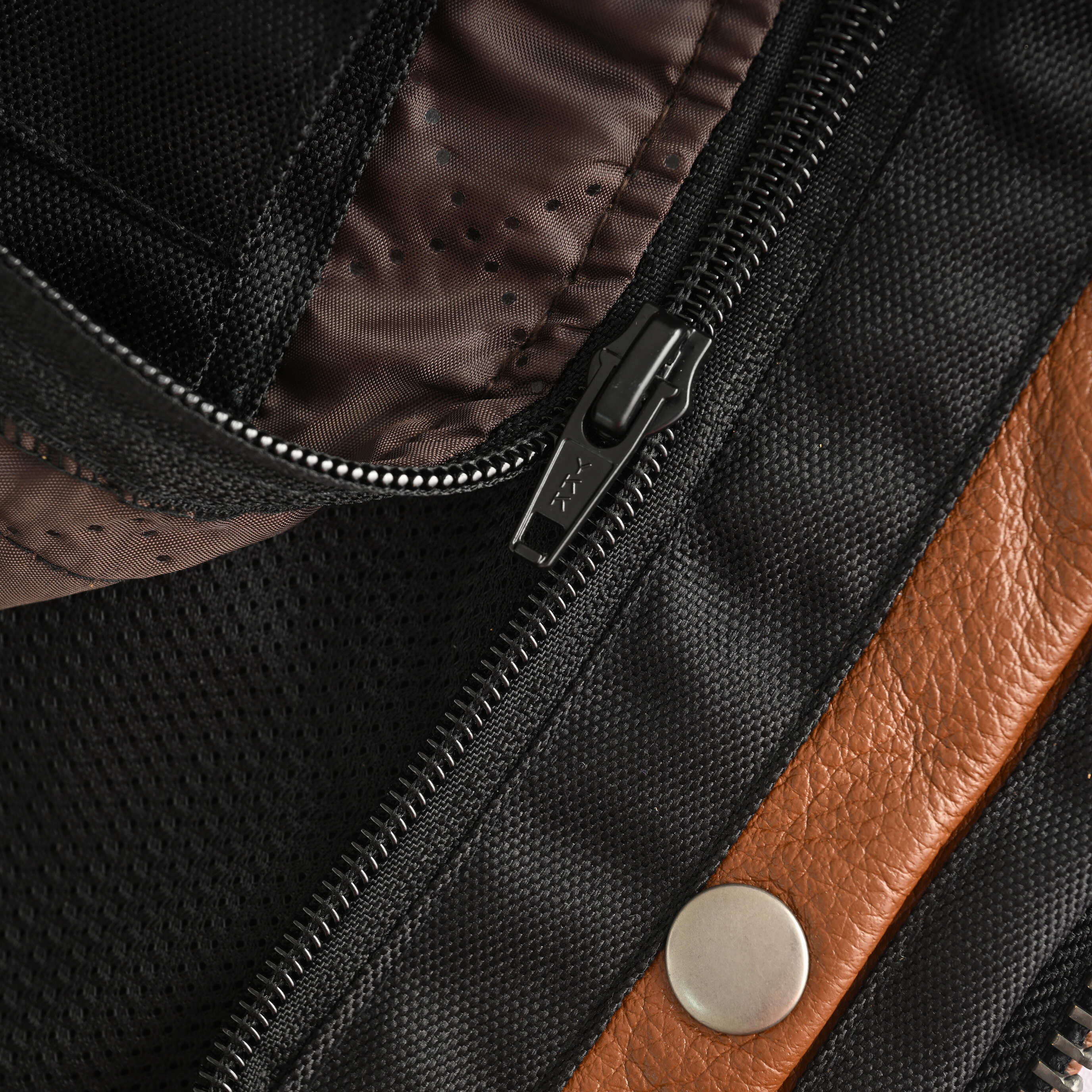 Men's Cognac Brown Premium Cowhide Cafe Racer Leather Motorcycle Jacket with Zipper Vents - Removable Liner