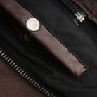 Men's Espresso Brown Premium Cowhide Cafe Racer Leather Motorcycle Jacket with Zipper Vents - Inside CCW Pocket
