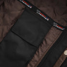 Men's Espresso Brown Premium Cowhide Cafe Racer Leather Motorcycle Jacket with Zipper Vents - Inside Pocket