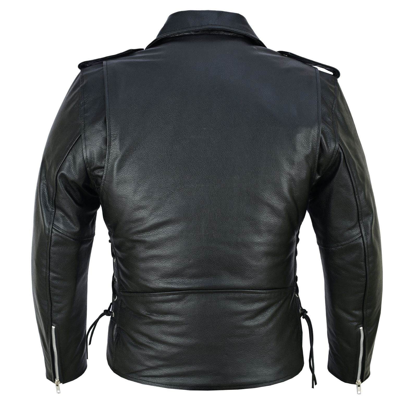 SUAVELE【LEATHER JACKET】【レザージャケット】black Men's Black Cafe Racer Leather Jacket
