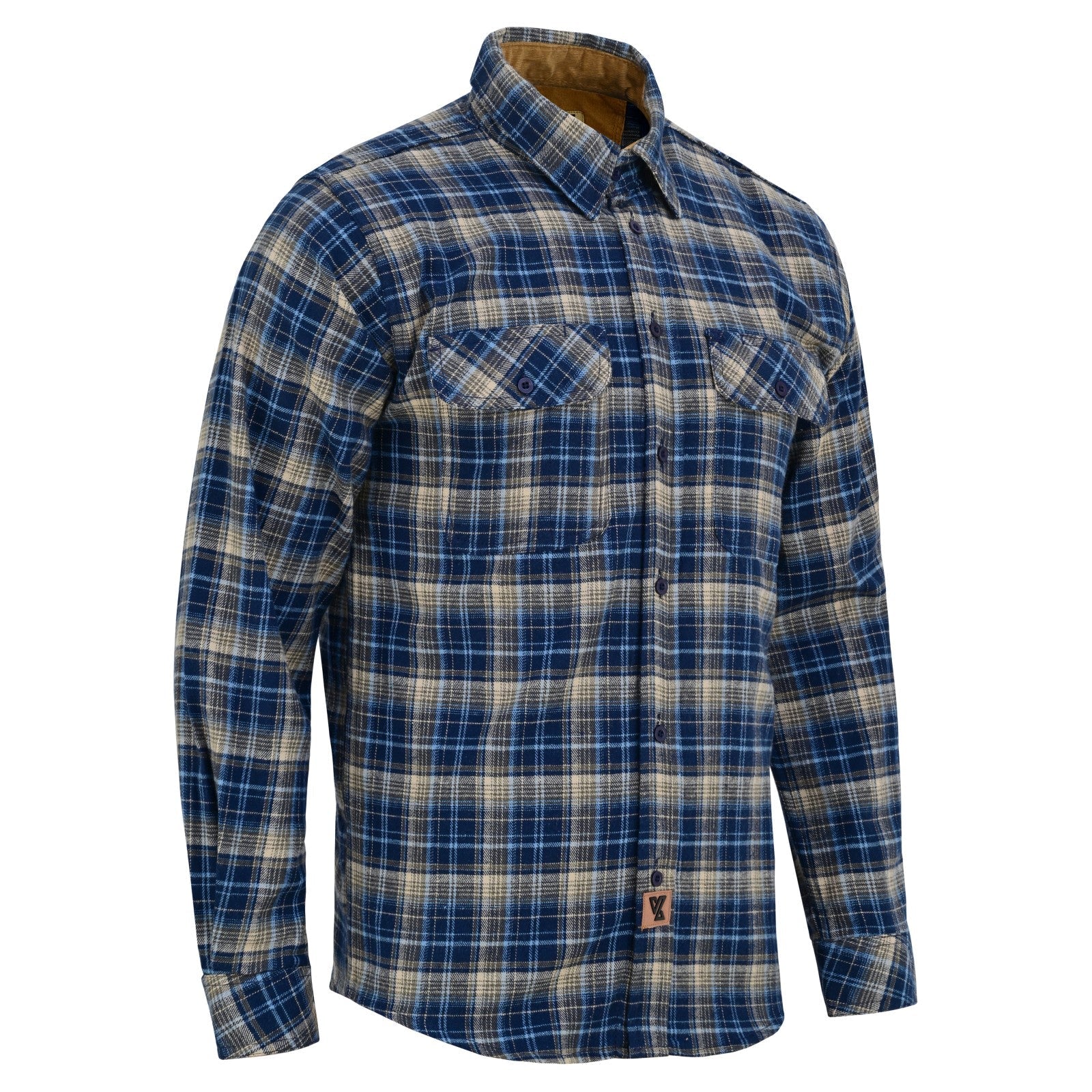 mens-keen-midnight-long-sleeve-plaid-button-down-casual-flannel-shirt-corduroy-collar-cuffs-main