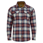 mens-merlot-long-sleeve-plaid-button-down-casual-flannel-shirt-corduroy-collar-cuffs-front-view