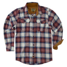 mens-merlot-long-sleeve-plaid-button-down-casual-flannel-shirt-corduroy-collar-cuffs-flat-front-view