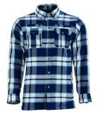 Vance Leathers USA's Riding Shirts W/Waterproof Zippers & C.E. Armor Blue-White-Front-View