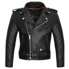 Vance VL516 Black Classic Motorcycle Leather Biker Jacket-Main