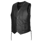 Vance Kids Black Cowhide Leather Side Lace Motorcycle Biker Vest - side
