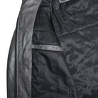 Men's Cafe Racer Waxed Lambskin Distressed Grey Motorcycle Leather Jacket - inside pockets 1