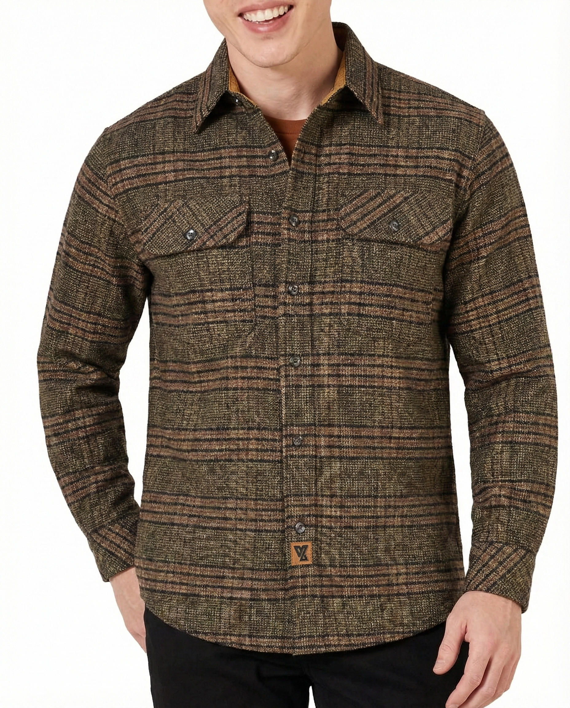 Sequoia Men's Long Sleeve Plaid Button Down Casual Flannel Shirt - Pic