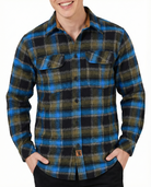 Plaid River Men's Long Sleeve Plaid Button Down Casual Flannel Shirt - Pic