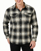 Men's Timberwolf Long Sleeve Plaid Button Down Casual Flannel Shirt - PIc