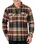 Men's Cedarwood Plaid Long Sleeve Plaid Button Down Casual Flannel Shirt - Pic