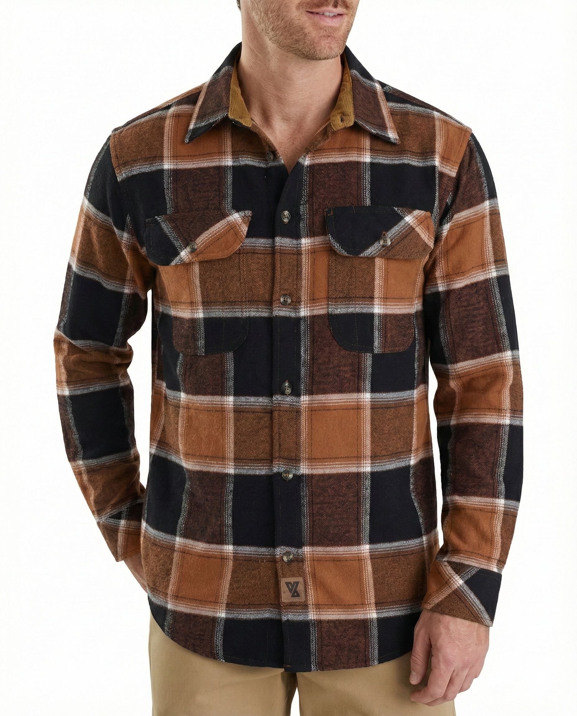 Men's Ironwood Long Sleeve Plaid Button Down Casual Flannel Shirt - Pic