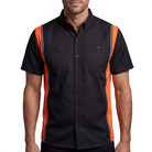 Men's Work Shirts Black with Orange Sides - front