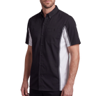 Vance Men's Heavy-Duty Button up Mechanic Work Shirt w Reflective Strip White Sides - side