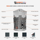 Vance-VB910G Mens-Grey-Denim-Leather-Motorcycle-Vest-CCW-Info-Graphics