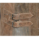 High Mileage HML639 Womens Black and Brown Vintage Style Lady Biker Concealed Carry Motorcycle Riding Jacket - Detail View